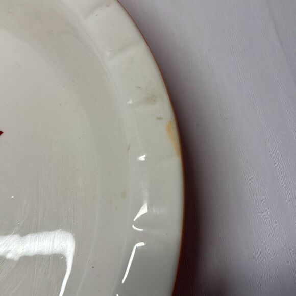 Apple Pie Ceramic Pie Plate Orange White Homemade Apple Pie Directions Inside - Picture 5 of 5